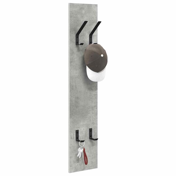 vidaXL Wall-Mounted Coat Rack Concrete grey 20 x 1.5 x 100 cm