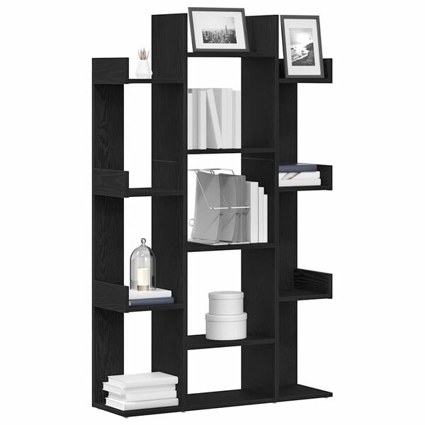 vidaXL Bookcase Black Oak 86 x 25.5 x 140 cm Engineered Wood
