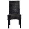 vidaXL Dining Chairs 6 pcs Black Kubu Rattan and Mango Wood