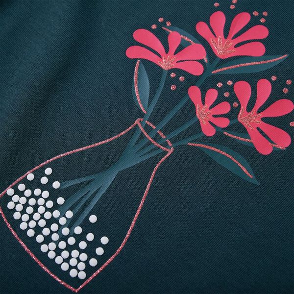 Kids' T-shirt with Long Sleeves Dark Green 116