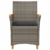 vidaXL Garden Chairs with Cushions 2 pcs Grey Poly Rattan&Solid Wood