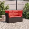 vidaXL Garden Sofa with Cushion 7 pcs Brown and red Poly rattan