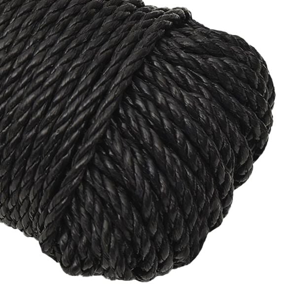 vidaXL Work Rope Black 8 mm 25 m Polypropylene