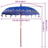 vidaXL Balinese Parasol Blue 215 x 215 x 260 cm Cotton and Wood