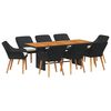vidaXL Garden Dining Set 9 pcs Black and brown Poly Rattan
