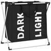 vidaXL 2-Section Laundry Sorter Black
