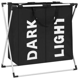 vidaXL 2-Section Laundry Sorter Black