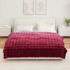 vidaXL Faux Rabbit Fur Blanket Bordeaux Red 150 x 220 cm Polyester