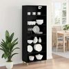 vidaXL Highboard Black Oak 69.5 x 32.5 x 180 cm Engineered Wood