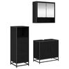 vidaXL Bathroom Furniture Set 3 pcs Black oak Engineered wood