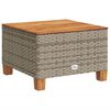 vidaXL Garden Table Grey 55x55x36 cm Poly Rattan Acacia Wood