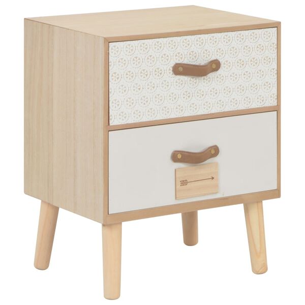 vidaXL Bedside Cabinet with 2 Drawers 40x30x49.5 cm Solid Pinewood