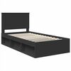 vidaXL Bed Frame with Headboard Black 100 x 200 cm Solid Pine Wood