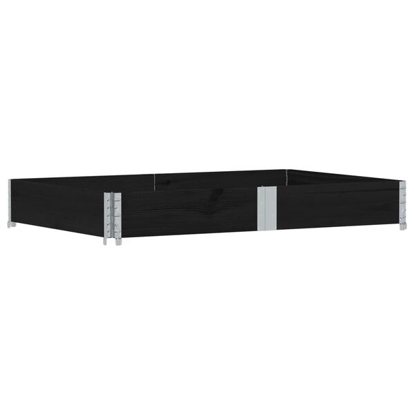 vidaXL Pallet Collar Black 150x100 cm Solid Wood Pine