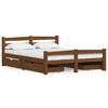 vidaXL Bed Frame without Mattress Honey Brown Solid Wood 140x200 cm (322078+2x321987)