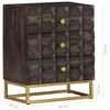 vidaXL Bed Cabinet Black 40x30x50 cm Solid Mango Wood