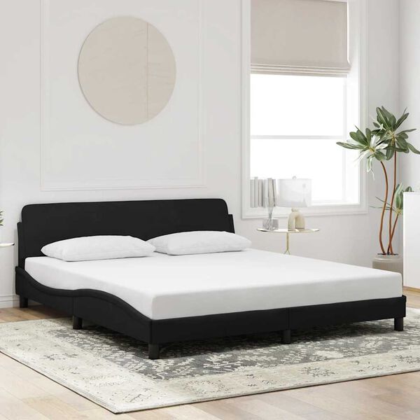vidaXL Bed Frame "Dover" Black 180x200 cm Super King Velvet