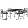 vidaXL Garden Dining Set 5 pcs Black Powder-Coated Steel