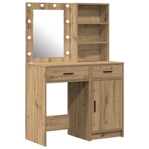vidaXL Dressing Table Set with Shelf 2 pcs Artisan Oak Engineered Wood