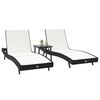 vidaXL Sun Loungers 3 pcs Black and White 40 x 40 x 40.5 cm