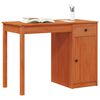 vidaXL Desk with Drawer Wax Brown 100 x 50 x 74 cm Solid Pine Wood