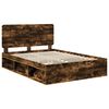 vidaXL Bed Frame Smoked Oak 140 x 190 cm Solid Pine Wood