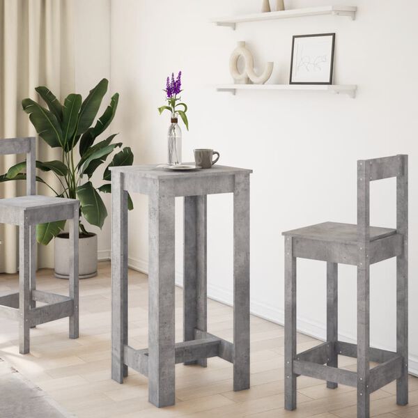 vidaXL Bar Table Concrete Grey 51x50x103.5 cm Engineered Wood