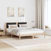 vidaXL Bed Frame with Upholstered Headboard Black 150 x 200 cm