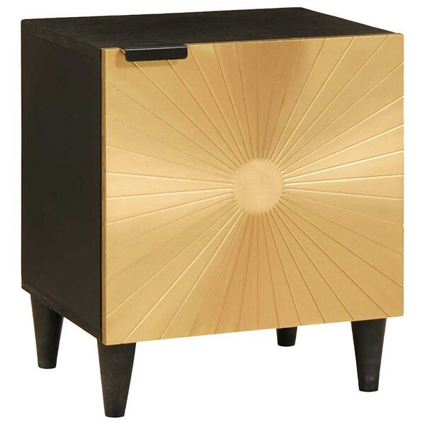 vidaXL Bedside Cabinet 2 pcs Black and Gold 40 x 33.5 x 46 cm