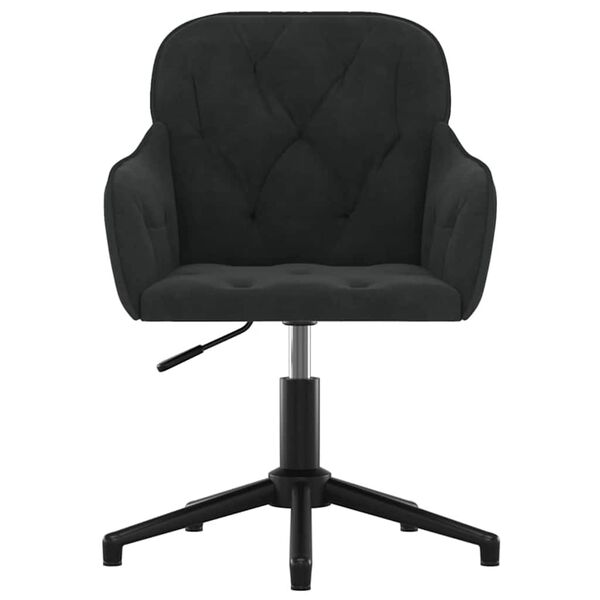 vidaXL Office Chair Height Adjustable Black 56 x 61.5 x 72 cm Velvet