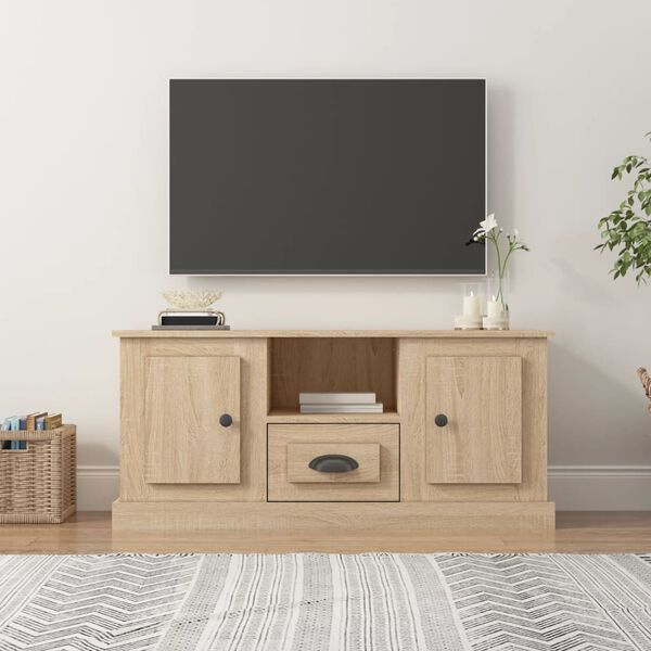 vidaXL TV Cabinet Sonoma Oak 100x35.5x45 cm Engineered Wood