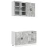 vidaXL Kitchen Unit PORTO 4 pcs Concrete Grey Engineered Wood