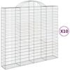 vidaXL Arched Gabion Baskets 10 pcs 200x50x180/200 cm Galvanised Iron