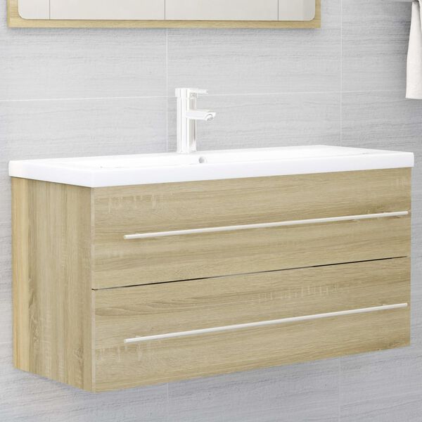 vidaXL Sink Cabinet Sonoma Oak 100x38.5x48 cm Engineered Wood