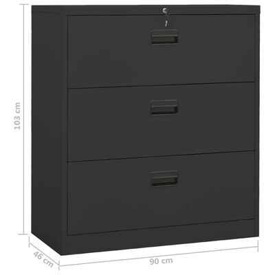 vidaXL Filing Cabinet Anthracite 90x46x103 cm Steel