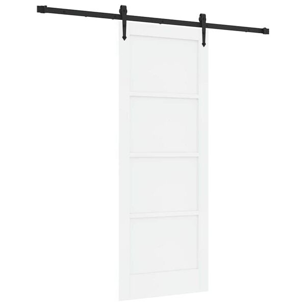 vidaXL Sliding Door ORKDAL White and Black 78 x 202 cm Solid Pine Wood