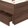 vidaXL Bed Frame with Drawer Brown Oak 140 x 190 cm Engineered Wood