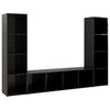 vidaXL TV Cabinets 3 pcs High Gloss Black 142.5x35x36.5 cm Engineered Wood