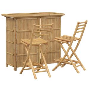 vidaXL Outdoor Bar Table and Stools 3 pcs Natural Bamboo