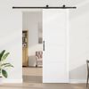 vidaXL Sliding Door White and Black 83 x 232 cm Solid Pine Wood