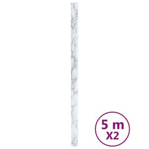 vidaXL Furniture Stickers Self-Adhesive Marble White 90x500 cm PVC