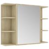 vidaXL Bathroom Mirror Cabinet Sonoma Oak 80x20,5x64 cm Engineered Wood