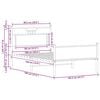 vidaXL Bed Frame without Mattress Smoked Oak 100x190 cm Engineered Wood