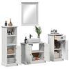 vidaXL Bathroom Furniture Set 4 pcs Antique White Solid Pine Wood