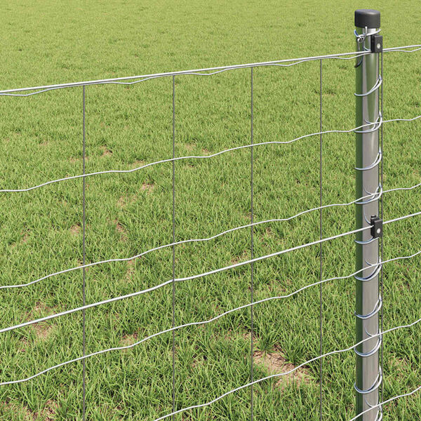 vidaXL Euro Fence Silver 1.2 x 10 m Hot dip galvanized iron