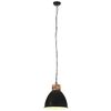 vidaXL Industrial Hanging Lamp Black Iron & Solid Wood 46 cm E27