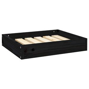vidaXL Dog Bed Black 51,5x44x9 cm Solid Wood Pine