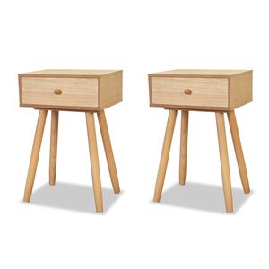 vidaXL Bedside Tables 2 pcs Solid Pinewood 40x30x61 cm Brown