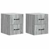 vidaXL Wall-Mounted Bedside Cabinet 2 pcs Grey Sonoma