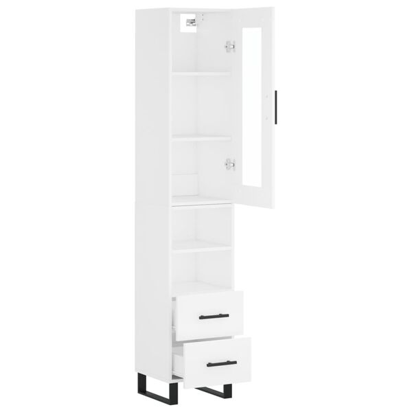 vidaXL Highboard White 34.5x34x180 cm Engineered Wood